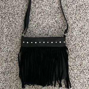 Black fringe purse